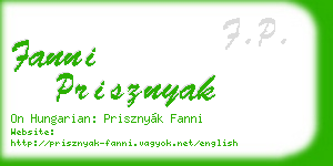 fanni prisznyak business card
